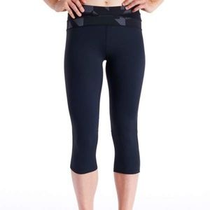 Oiselle Window Tights, Black/Grey, Sz 4